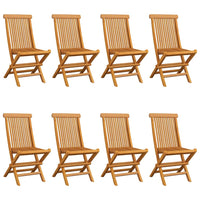 Sedie da Giardino con Cuscini Verdi 8 pz in Massello di Teak 3072937