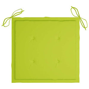 Sedie da Pranzo 6 pz e Cuscini Verde Brillante Massello di Teak 3072957