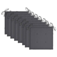 Sedie da Pranzo 8 pz con Cuscini Antracite in Massello di Teak 3072973