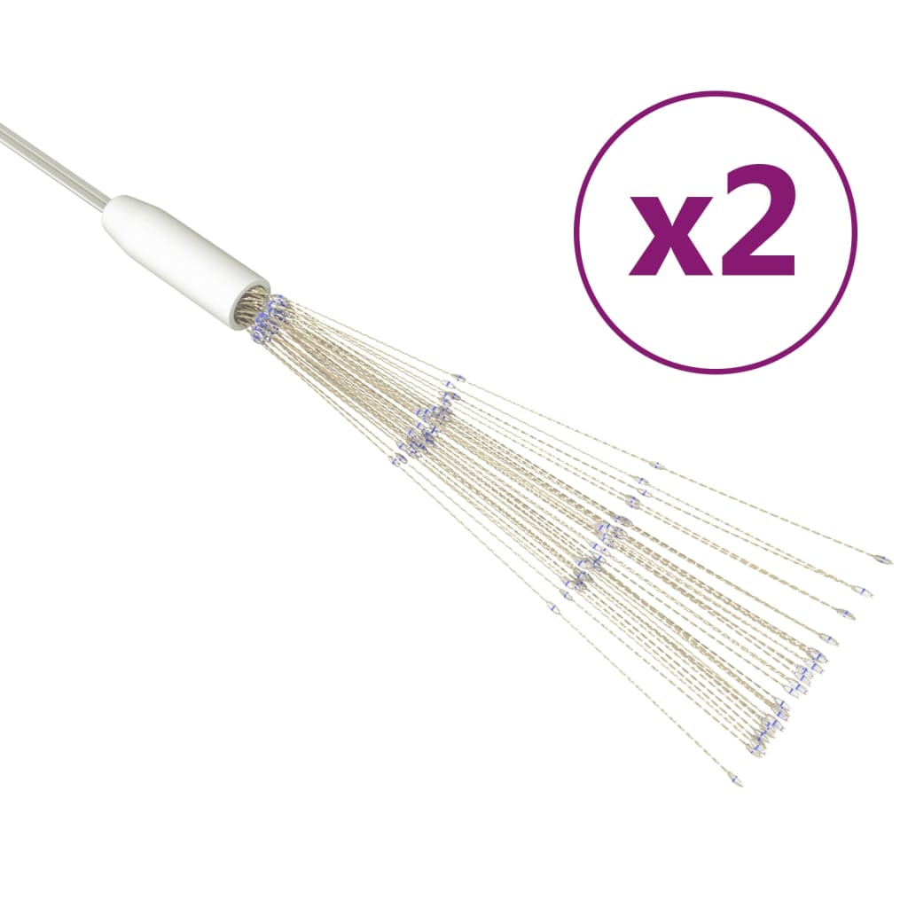 vidaXL Luci di Natale Fuochi d'Artificio 2 pz Blu 20 cm 280 LED