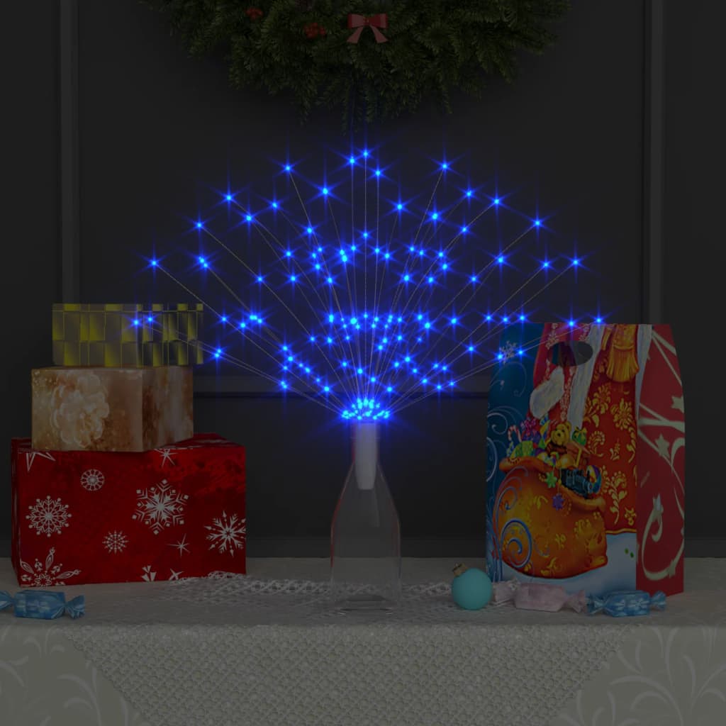 vidaXL Luci di Natale Fuochi d'Artificio 2 pz Blu 20 cm 280 LED