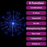 vidaXL Luci di Natale Fuochi d'Artificio 2 pz Blu 20 cm 280 LED