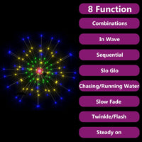 Luci di Natale Fuochi Artificio 10 pz Multicolore 20cm 1400 LED 328611