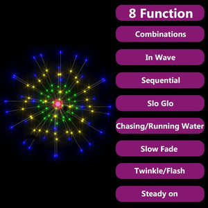 Luci di Natale Fuochi Artificio 10 pz Multicolore 20cm 1400 LED 328611