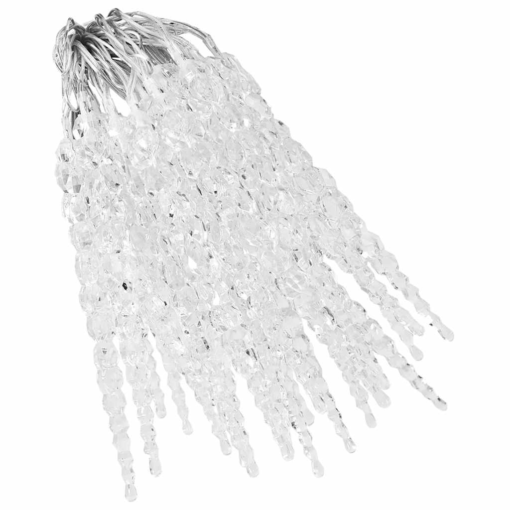 Luci Natale a Ghiacciolo 40pz Bianco Caldo Acrilico Telecomando 328612