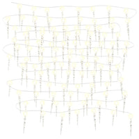 Luci Natale a Ghiacciolo 40pz Bianco Caldo Acrilico Telecomando 328612