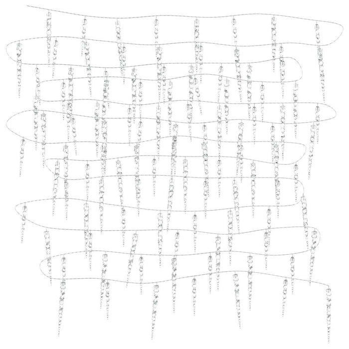 Luci Natale a Ghiacciolo 40pz Bianco Caldo Acrilico Telecomando 328612