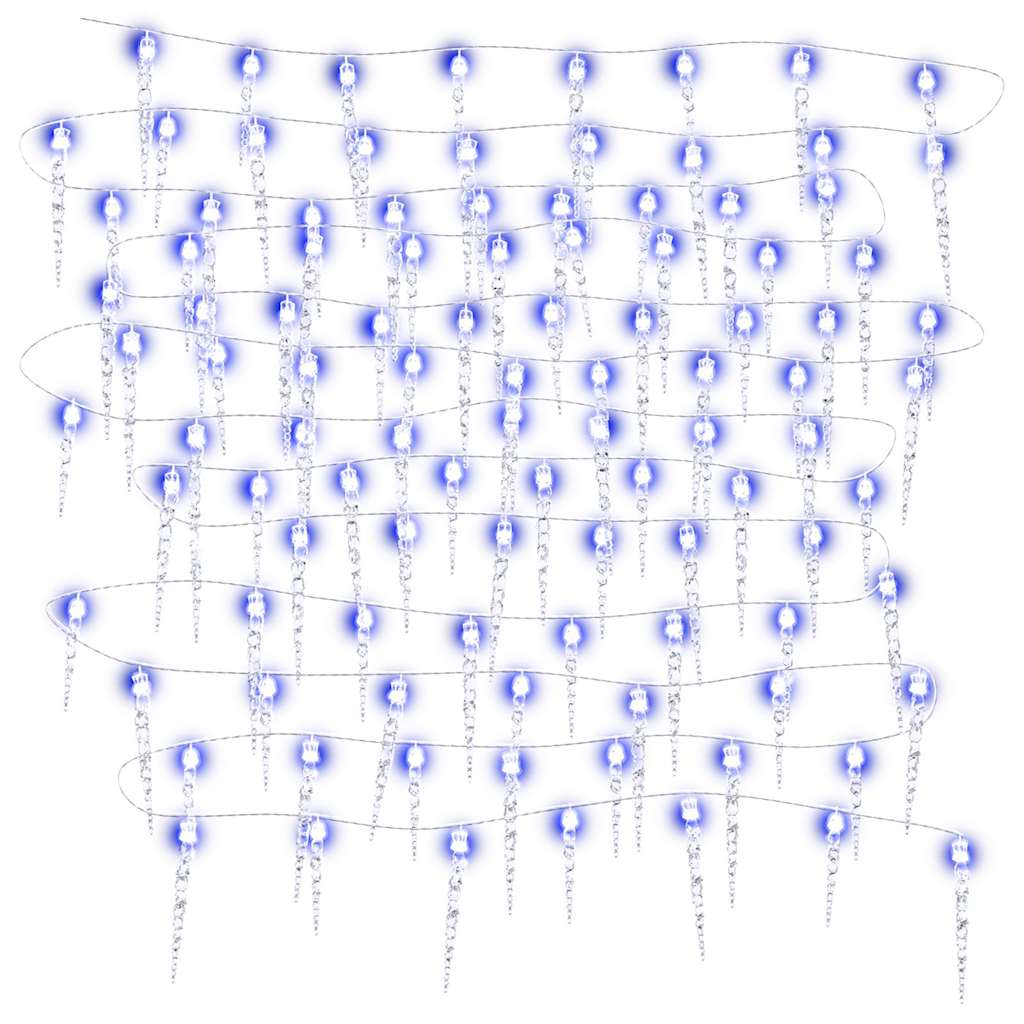 Luci Natale a Ghiacciolo 40 pz Blu in Acrilico con Telecomando 328614