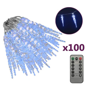 Luci Natale a Ghiacciolo 100 pz Blu in Acrilico 328619
