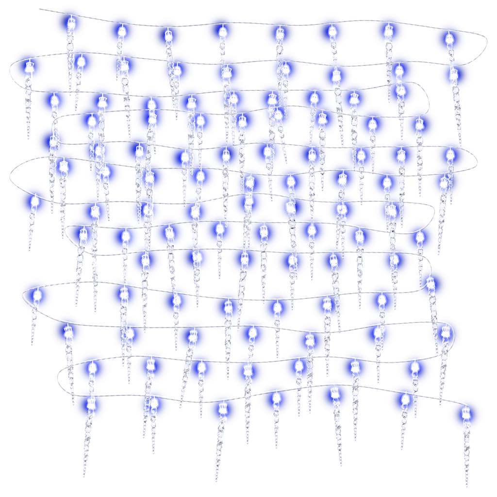 Luci Natale a Ghiacciolo 100 pz Blu in Acrilico 328619