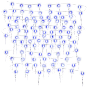 Luci Natale a Ghiacciolo 100 pz Blu in Acrilico 328619