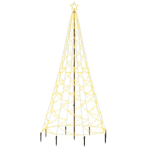 Albero di Natale con Palo in Metallo 500 LED Bianco Caldo 3 m 328623