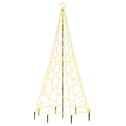 Albero di Natale con Palo in Metallo 500 LED Bianco Caldo 3 m 328623