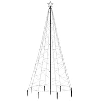 Albero di Natale con Palo in Metallo 500 LED Bianco Caldo 3 m 328623