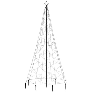Albero di Natale con Palo in Metallo 500 LED Bianco Caldo 3 m 328623