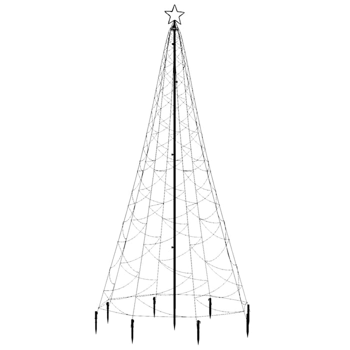 Albero di Natale con Palo in Metallo 500 LED Bianco Caldo 3 m 328623