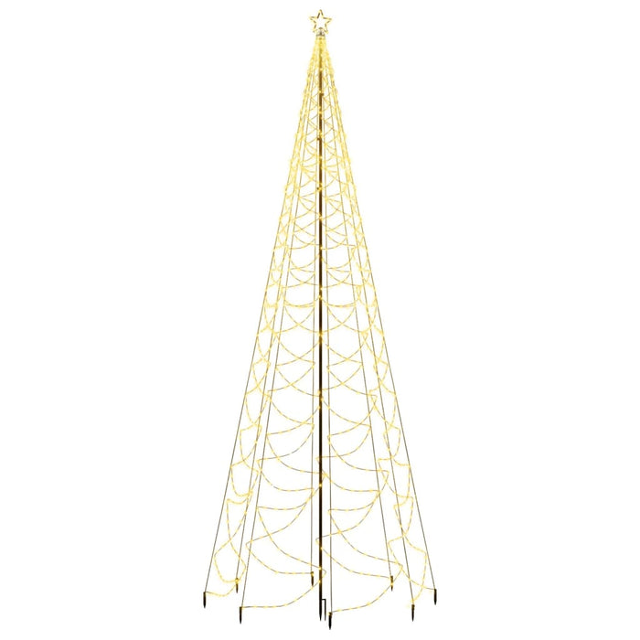 Albero di Natale con Palo in Metallo 500 LED Bianco Caldo 5 m 328632