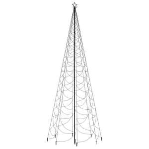 Albero di Natale con Palo in Metallo 500 LED Bianco Caldo 5 m 328632