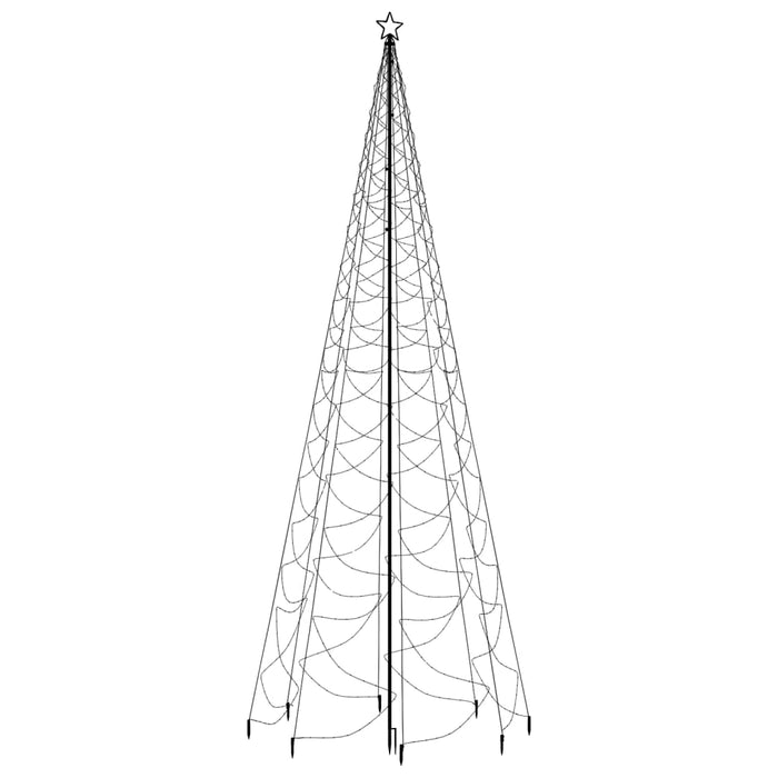 Albero di Natale con Palo in Metallo 500 LED Bianco Caldo 5 m 328632