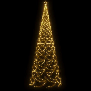 Albero di Natale con Palo in Metallo 500 LED Bianco Caldo 5 m 328632