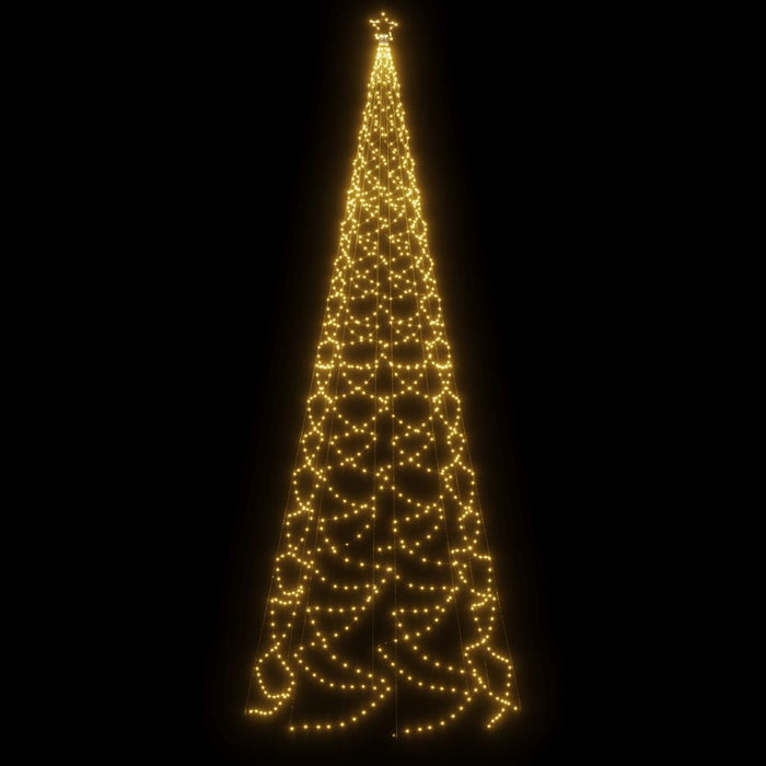 Albero di Natale con Palo in Metallo 500 LED Bianco Caldo 5 m 328632