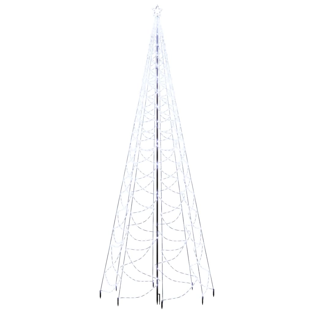 Albero di Natale con Palo in Metallo 500 LED Bianco Freddo 5 m 328634