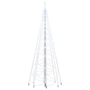 Albero di Natale con Palo in Metallo 500 LED Bianco Freddo 5 m 328634