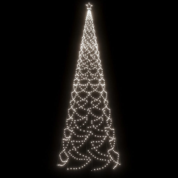 Albero di Natale con Palo in Metallo 500 LED Bianco Freddo 5 m 328634