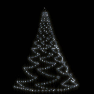 Albero da Parete con Gancio Metallico 260 LED Bianco Freddo 3 m 328641