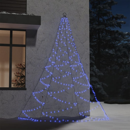 Albero da Parete con Gancio Metallico 260 LED Blu 3 m 328642