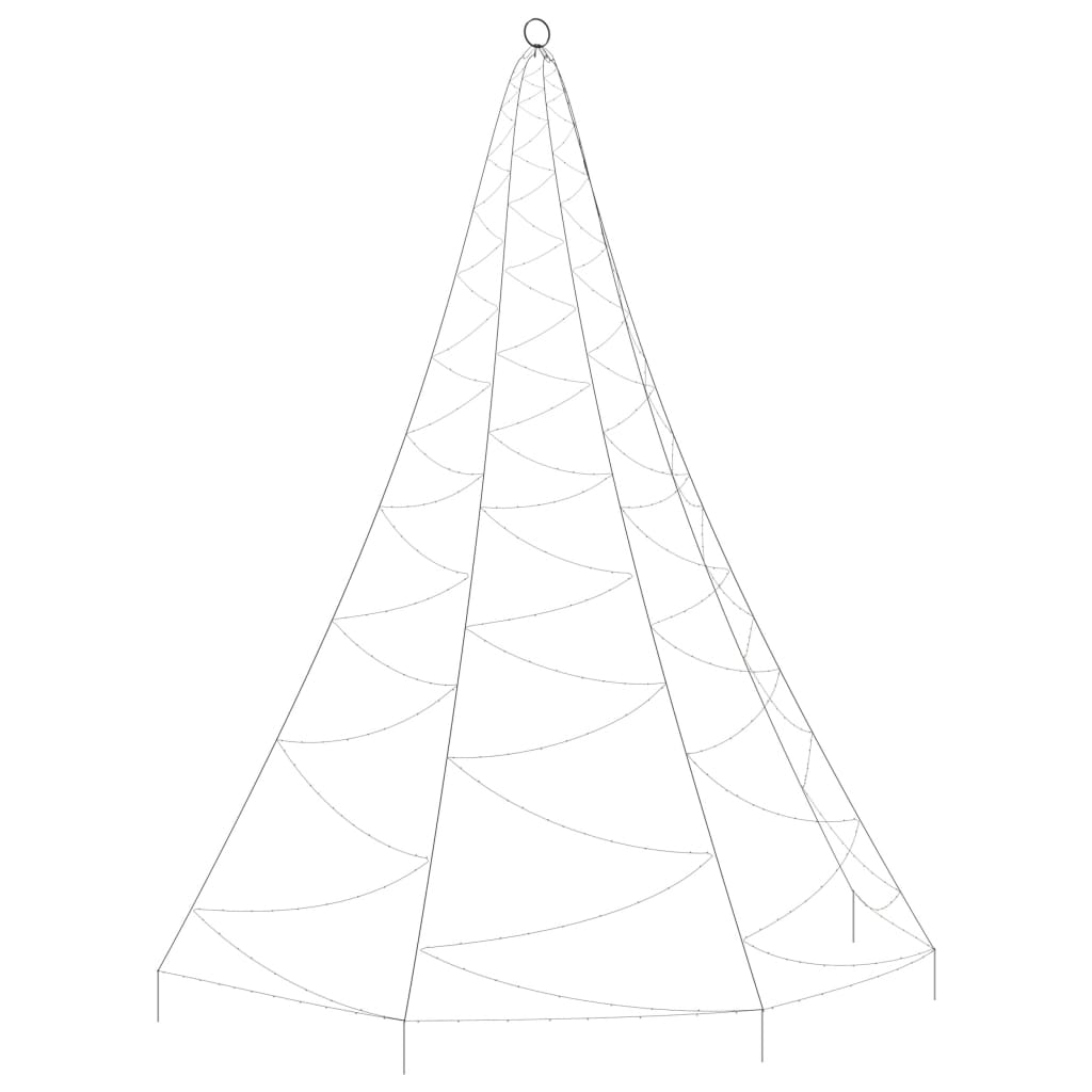 vidaXL Albero da Parete con Gancio Metallico 260 LED Multicolore 3 m