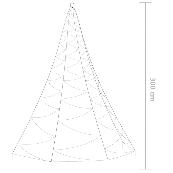 Albero da Parete con Gancio Metallico 260 LED Multicolore 3 m 328643
