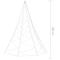 vidaXL Albero da Parete con Gancio Metallico 260 LED Multicolore 3 m