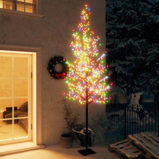 Albero di Natale 600 LED Luci Colorate Ciliegio in Fiore 300 cm 328669