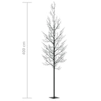 Albero di Natale 1200 LED Colorati Ciliegio in Fiore 400 cm 328670