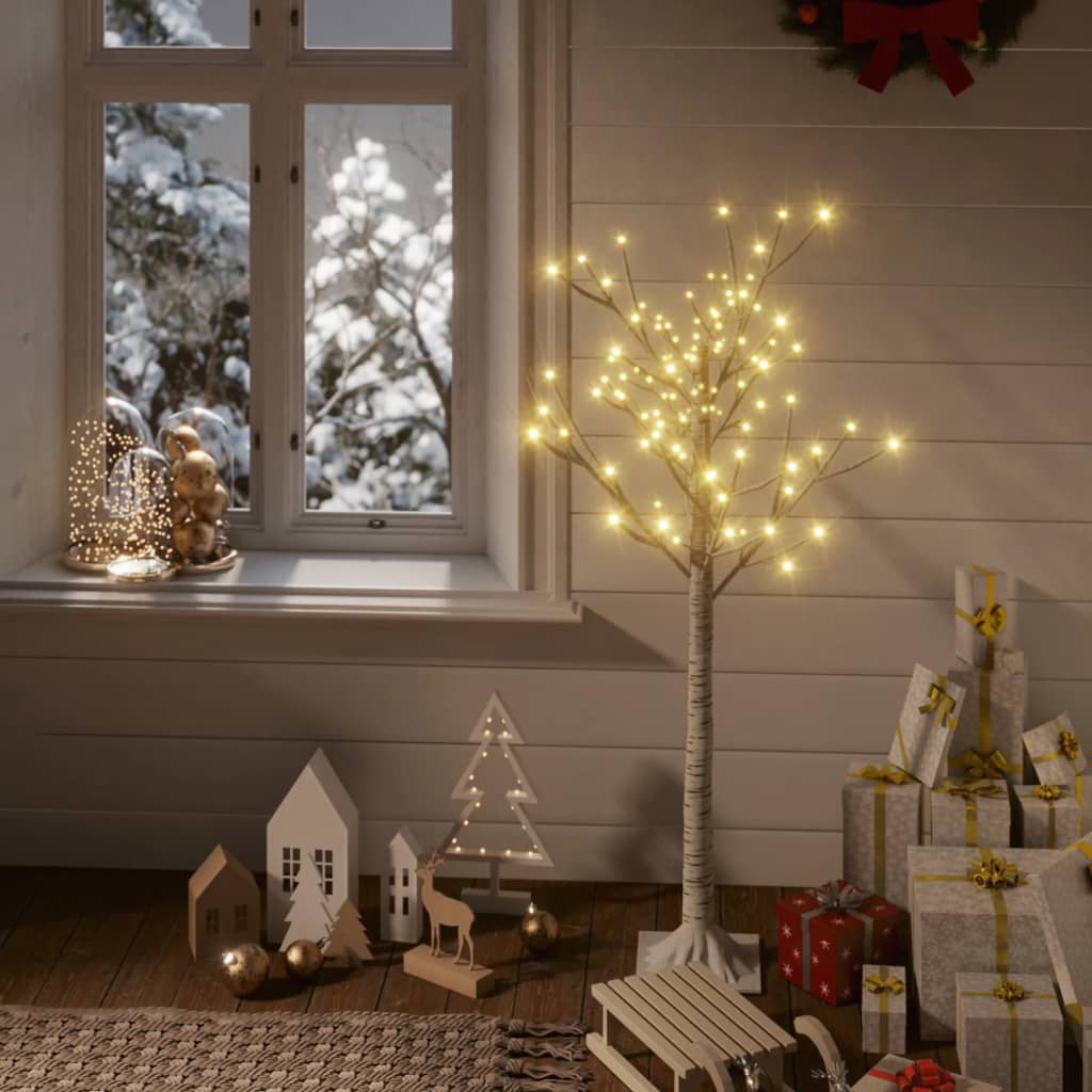 Albero Natale 120 LED 1,2 m Salice Bianco Caldo Interno Esterno 328672