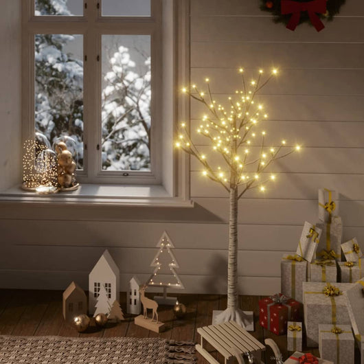 Albero Natale 120 LED 1,2 m Salice Bianco Caldo Interno Esterno 328672
