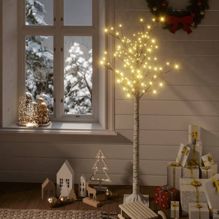 Albero Natale 140 LED 1,5 m Salice Bianco Caldo Interno Esterno 328676