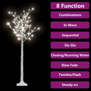 Albero Natale 140 LED 1,5 m Salice Bianco Caldo Interno Esterno 328677