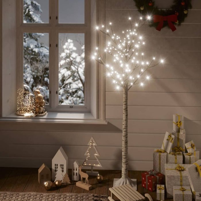 Albero Natale 140 LED 1,5 m Salice Bianco Caldo Interno Esterno 328677