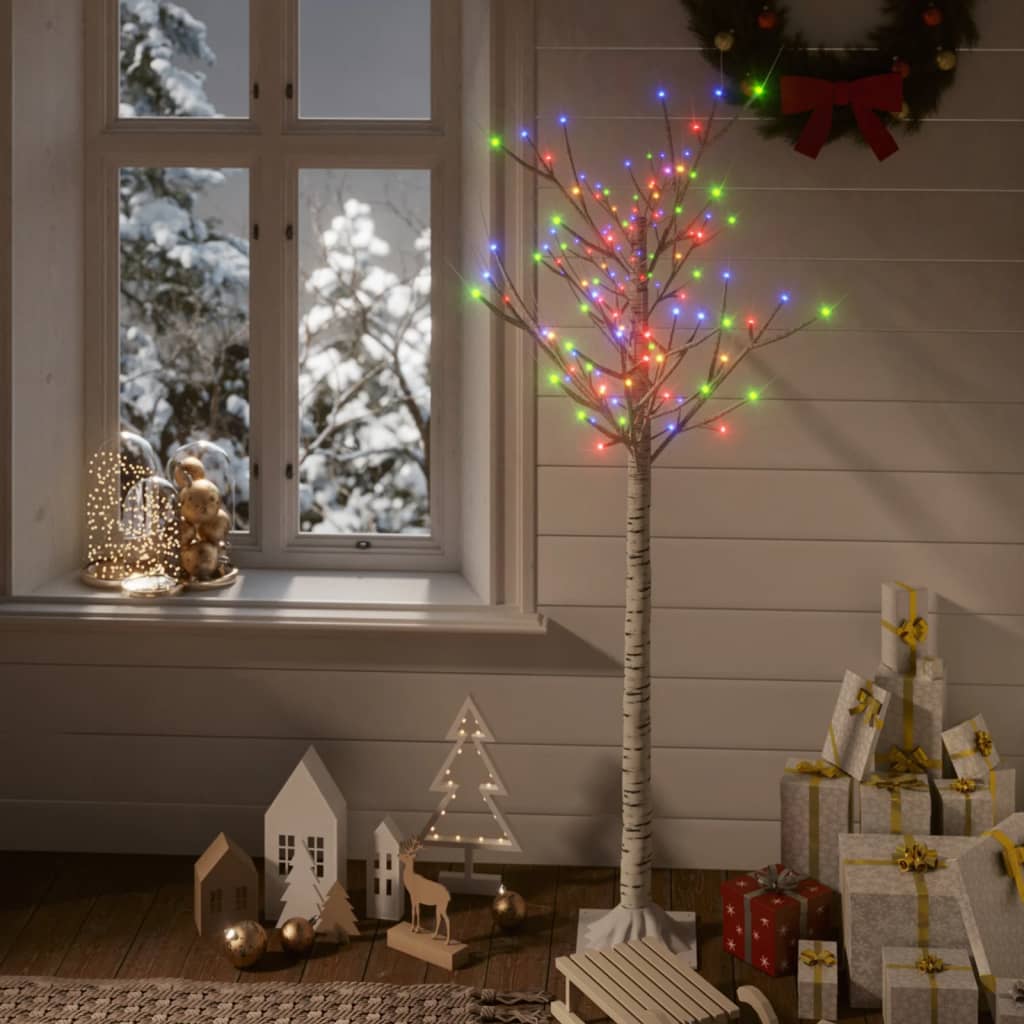 Albero Natale 140 LED 1,5 m Salice Colorato Interno Esterno 328679