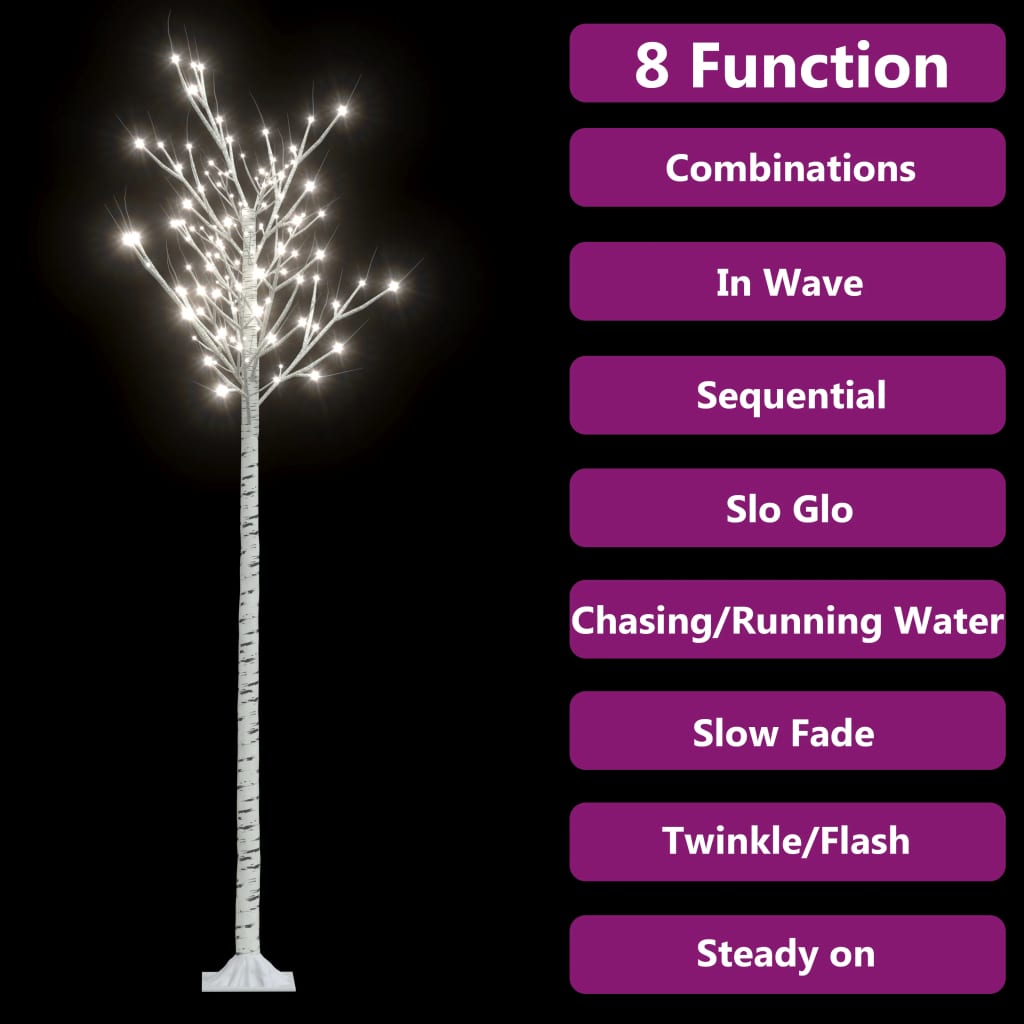 Albero Natale 200 LED 2,2m Salice Bianco Freddo Interno Esterno 328685
