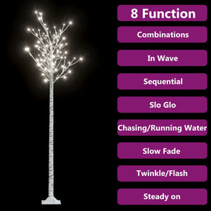 Albero Natale 200 LED 2,2m Salice Bianco Freddo Interno Esterno 328685