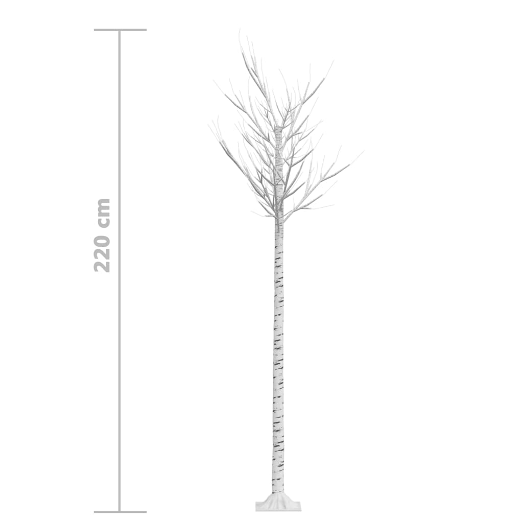 Albero Natale 200 LED 2,2m Salice Bianco Freddo Interno Esterno 328685