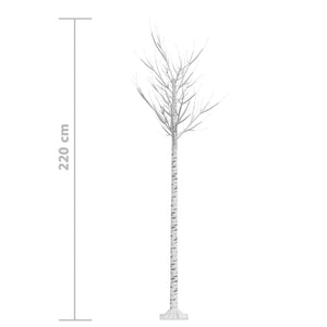 Albero Natale 200 LED 2,2m Salice Bianco Freddo Interno Esterno 328685