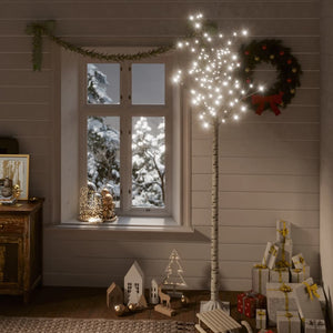 Albero Natale 200 LED 2,2m Salice Bianco Freddo Interno Esterno 328685