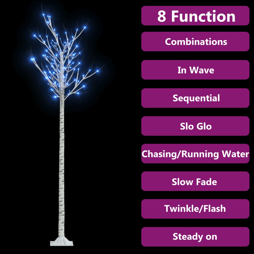 Albero Natale 200 LED 2,2 m Salice Blu Interno Esterno 328686
