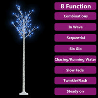 Albero Natale 200 LED 2,2 m Salice Blu Interno Esterno 328686