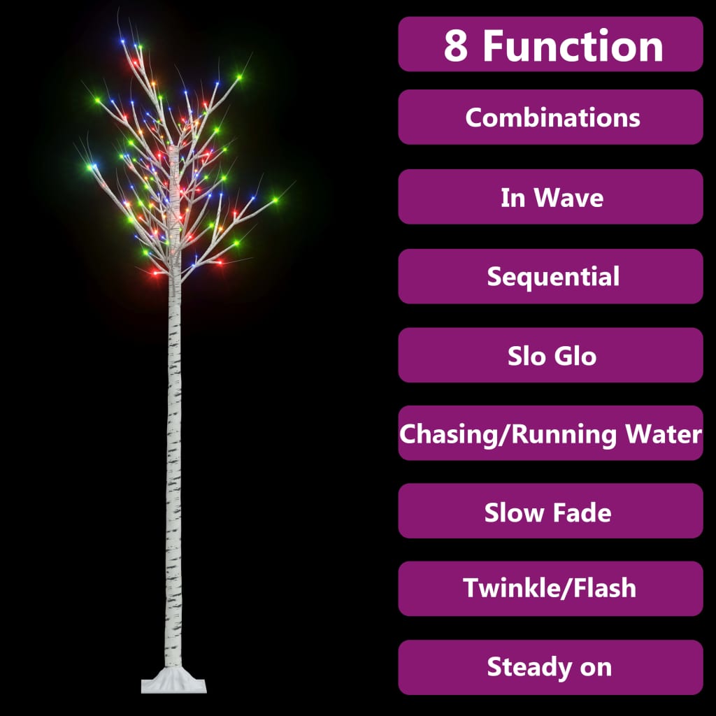 Albero Natale 200 LED 2,2 m Salice Colorato Interno Esterno 328687
