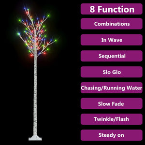 Albero Natale 200 LED 2,2 m Salice Colorato Interno Esterno 328687